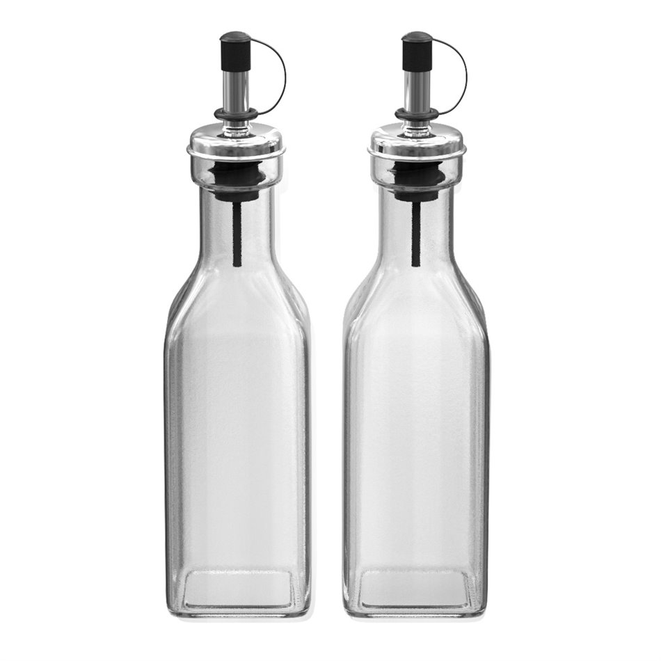 Bottles oil/vinegar x2, glass, 0.16L, H20x5x5cm