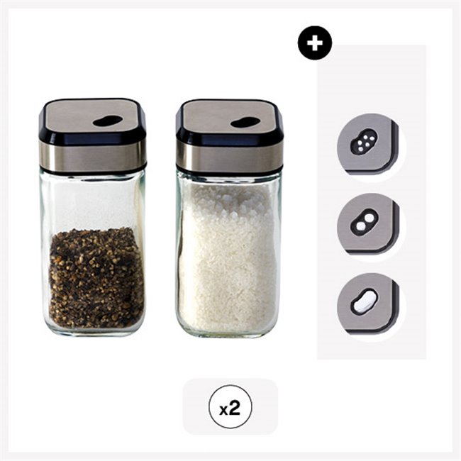 Salt and pepper set, H10x4.5x4.5cm