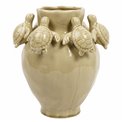 Decorative vase Turtles, beige, H28.5x24.5x22cm