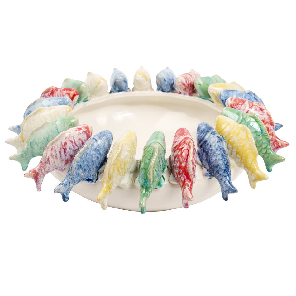 Decorative tray Colour fish, H13.5cm, D34.7cm