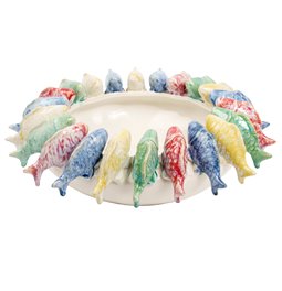 Decorative tray Colour fish, H13.5cm, D34.7cm