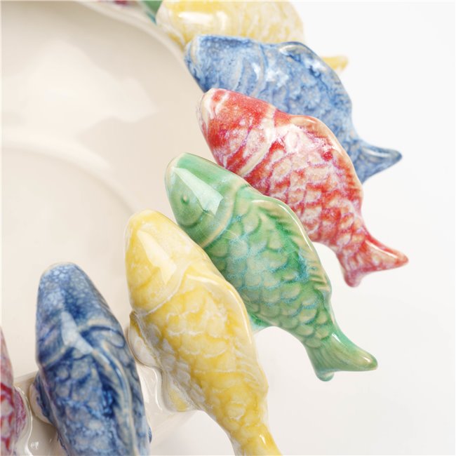 Decorative tray Colour fish, H13.5cm, D34.7cm