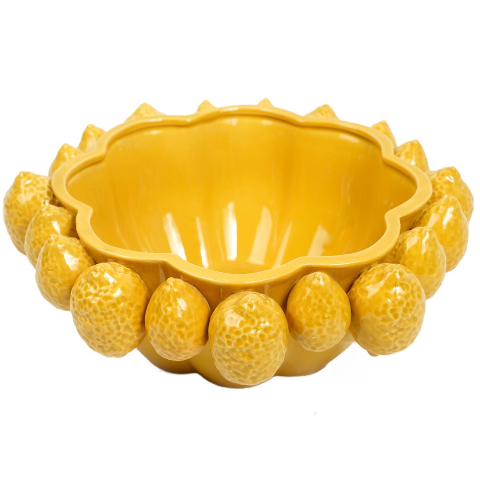 Decorative tray Lemons, yellow, H12.5cm, D33.2cm
