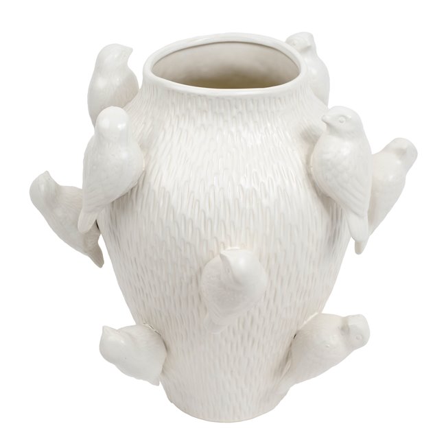 Vase Bird white, H31.5cm, D29cm