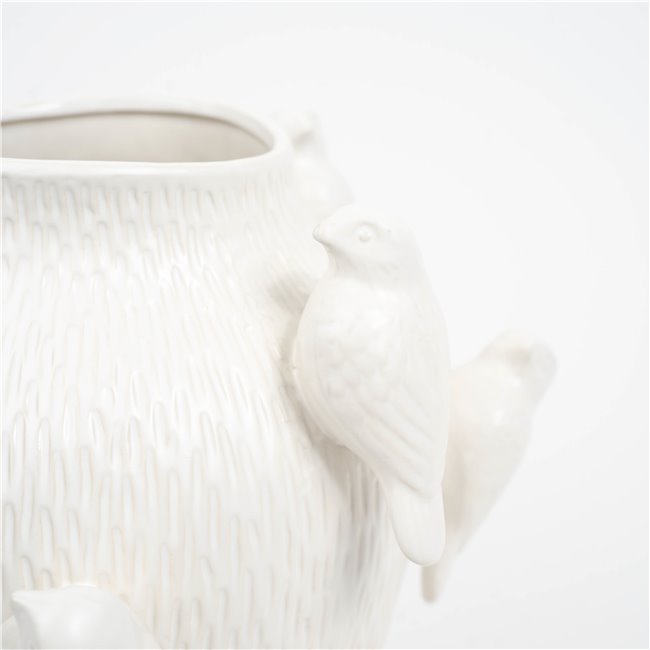 Vase Bird white, H31.5cm, D29cm