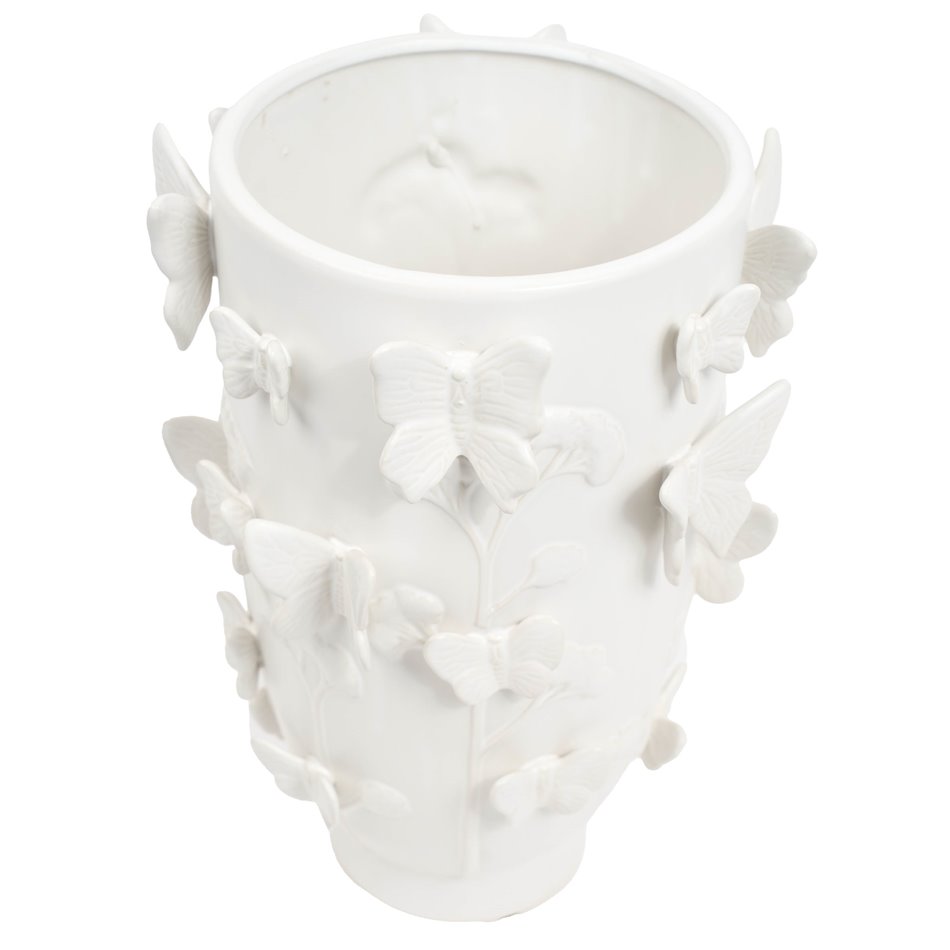 Vase Butterfly, white, H33.5cm, D24cm
