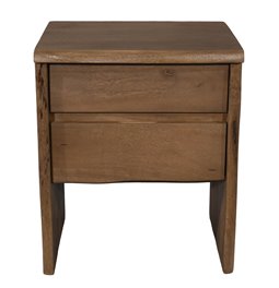 Bedside table Saffron with 2 drawers, mango wood, H55x46x40cm