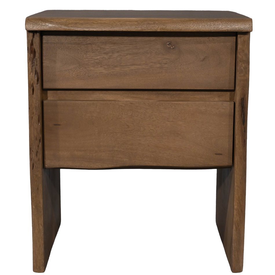 Bedside table Saffron with 2 drawers, mango wood, H55x46x40cm