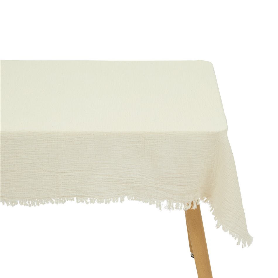 Tablecloth Gaze, warm white, cotton, 150x250cm