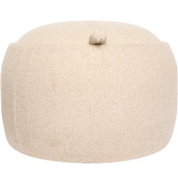 Pouf with storage ELIOR, cream, bouclé fabric, H40cm, D60cm