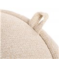 Pouf with storage ELIOR, cream, bouclé fabric, H40cm, D60cm