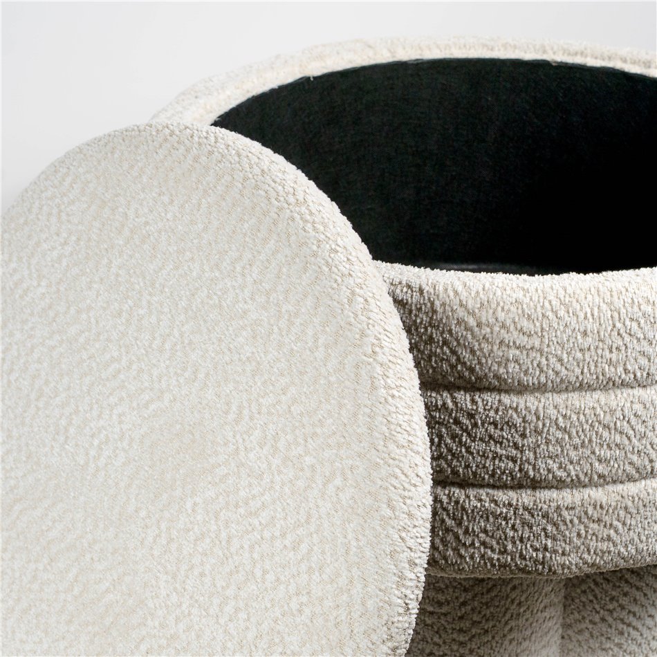 Pouf with storage Magari, beige, H49cm, D63cm