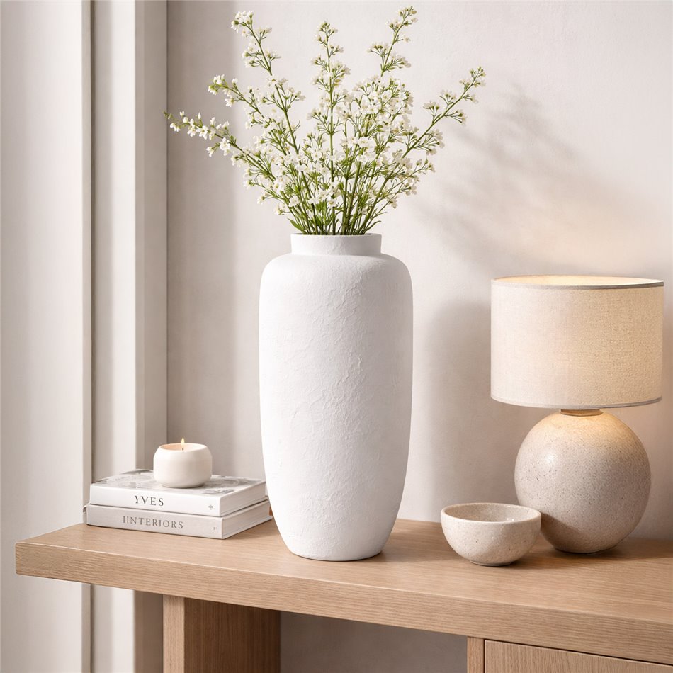 Vase ELENE, white, H66cm, D30cm