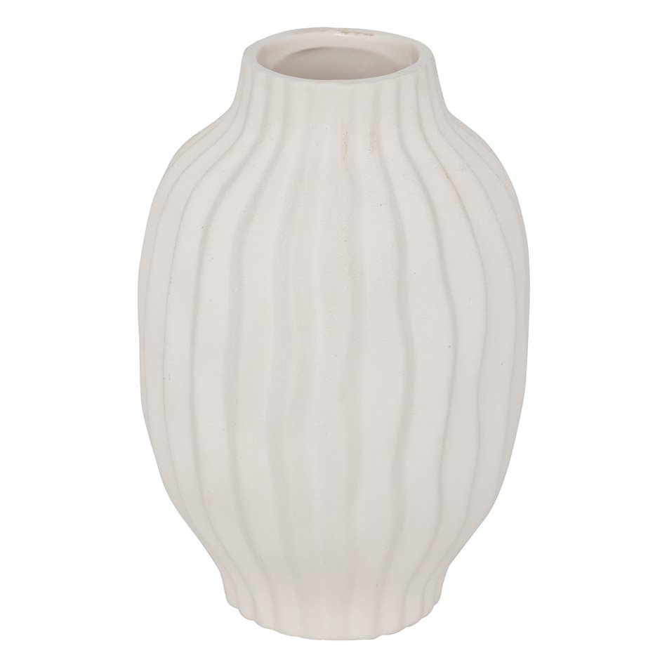 Vase Fernand, ceramic, white, H22cm, D15cm