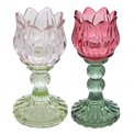 Candle holder FLEUR set 2 pcs., H15cm, D8cm /  H17cm, D8cm