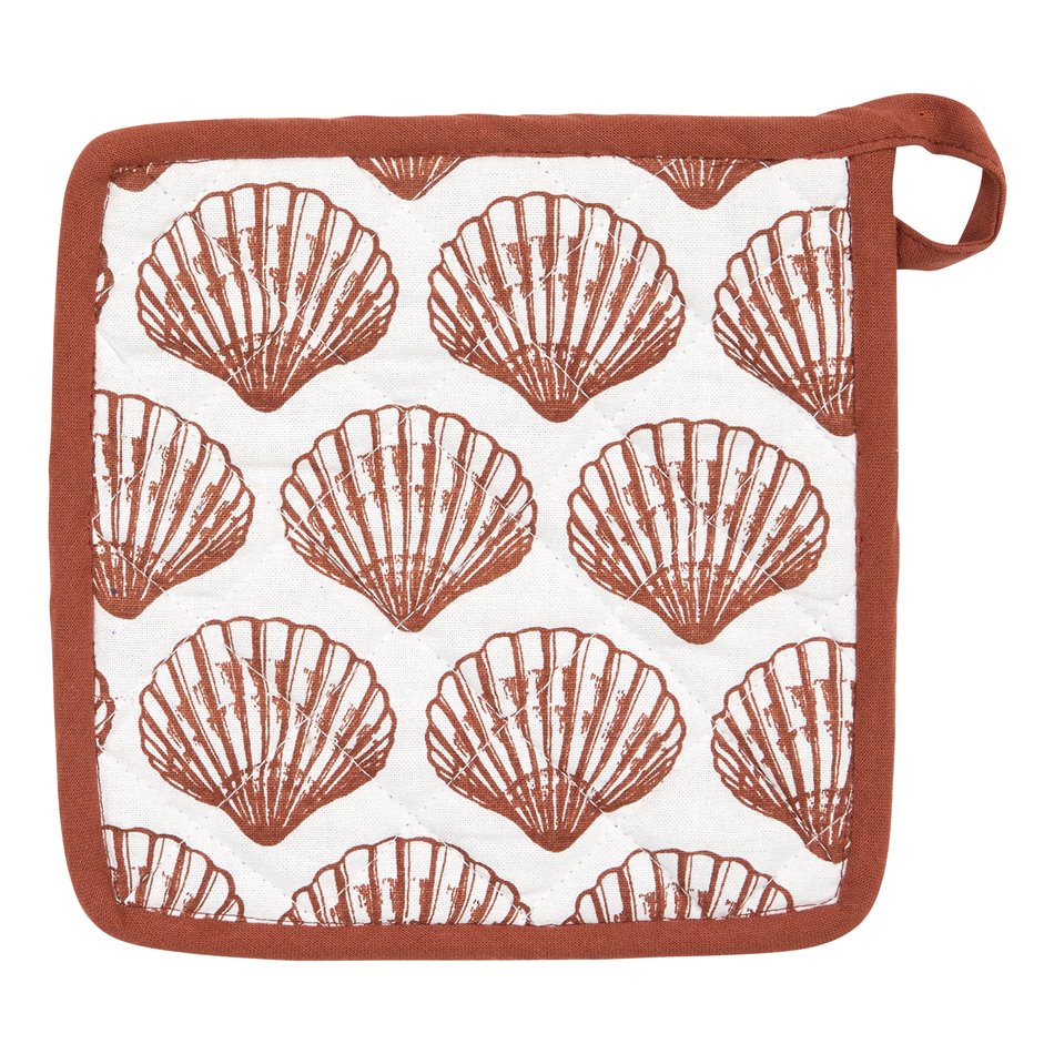 Kitchen glove and pot holder Ocea, white/brick-colored, 32x20x2.5cm/20x20x1cm