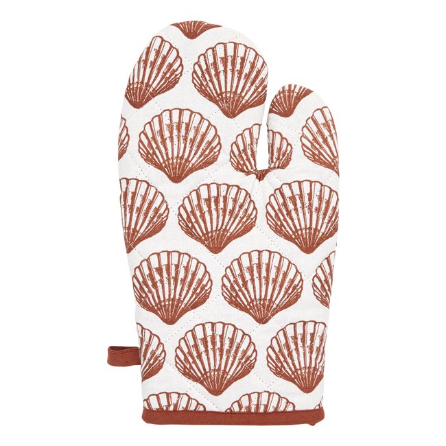 Kitchen glove and pot holder Ocea, white/brick-colored, 32x20x2.5cm/20x20x1cm