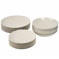 Набор посуды Onda Ivory rond, на 6 персон, 18 шт., цвет слоновой кости, D26cm/D21cm/D20cm