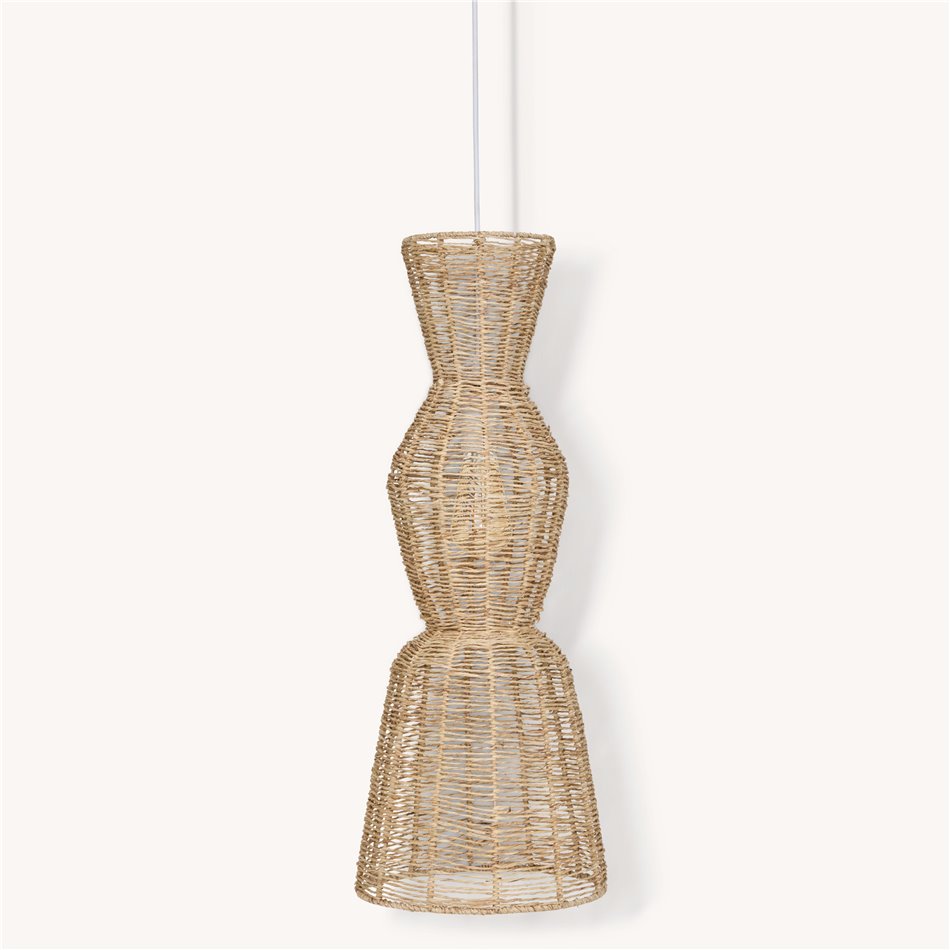 Pendant lamp Titus, jute lampshade, H75-145cm, D26.5cm, E27 40W(MAX)