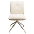 Dining chair Hilla, white/beige, rotatable 180 degrees, H85x61x47cm, seat height 49cm
