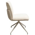 Dining chair Hilla, white/beige, rotatable 180 degrees, H85x61x47cm, seat height 49cm