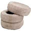 Pouf with storage Lilja Soft, beige, H46cm, D43cm