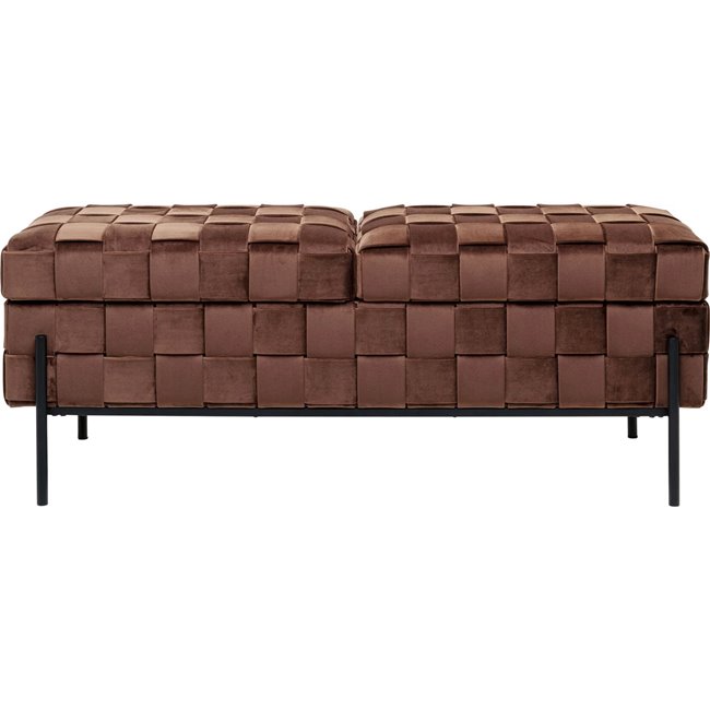 Bench with storage Weave Mocca, brown, H47x121x41cm