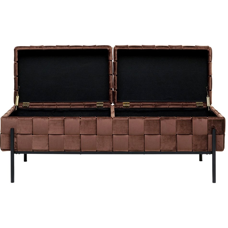 Bench with storage Weave Mocca, brown, H47x121x41cm