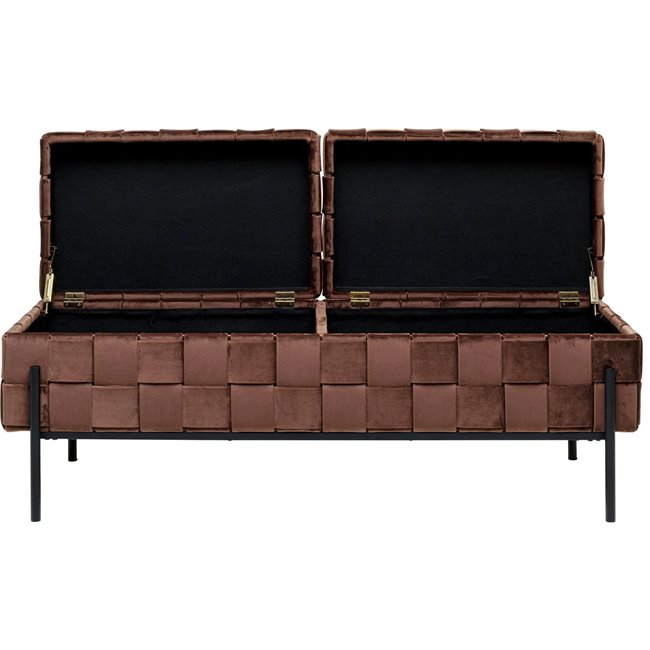 Bench with storage Weave Mocca, brown, H47x121x41cm