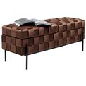 Bench with storage Weave Mocca, brown, H47x121x41cm