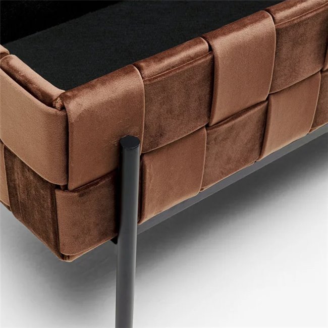 Bench with storage Weave Mocca, brown, H47x121x41cm