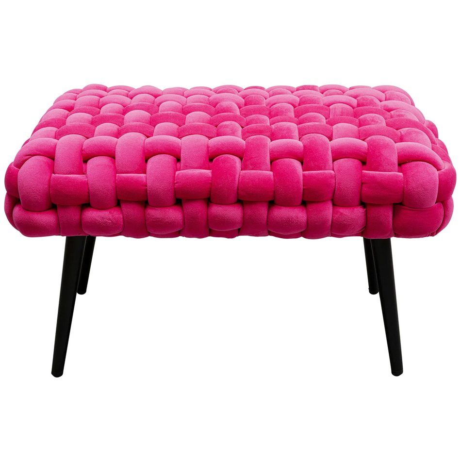 Bench Weave Pink, velvet, H41x66x45cm