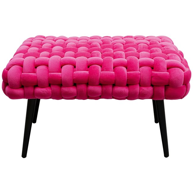 Bench Weave Pink, velvet, H41x66x45cm