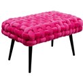 Bench Weave Pink, velvet, H41x66x45cm