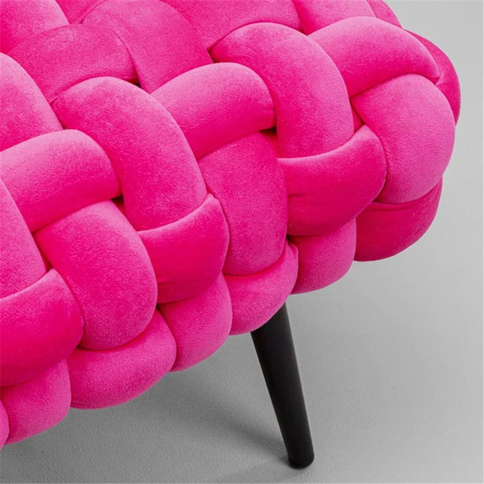 Bench Weave Pink, velvet, H41x66x45cm