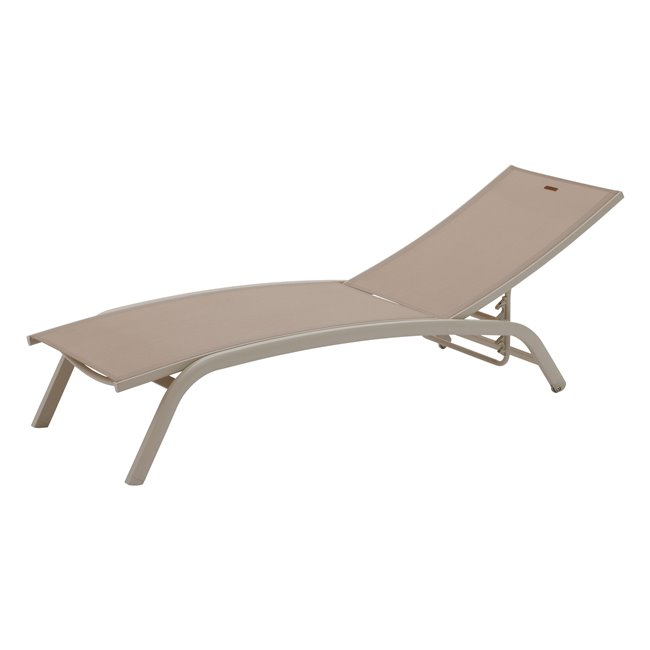 Sun lounger Labonao, clay color, aluminium/textilene, H84.5x64x171cm