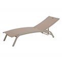 Sun lounger Labonao, clay color, aluminium/textilene, H84.5x64x171cm