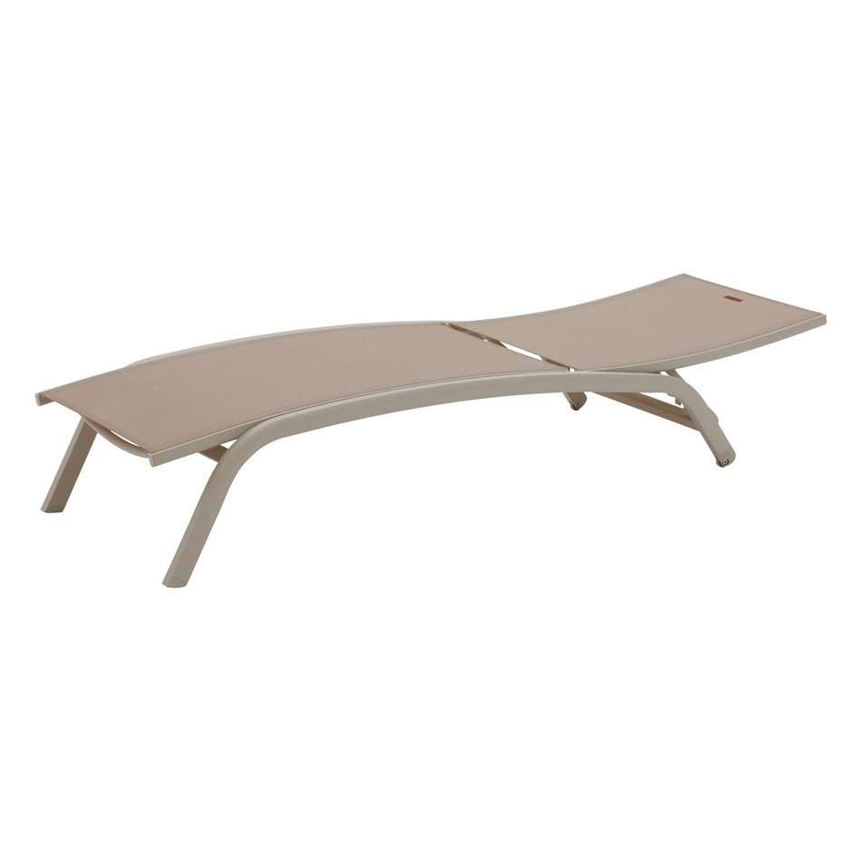Sun lounger Labonao, clay color, aluminium/textilene, H84.5x64x171cm