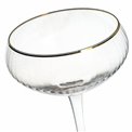 Champagne glass Sofia with gold rim, 200ml, H17cm, D10cm