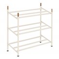 Shoe rack BEIGE CASSIE, steel/acacia wood, H53.5x54.8x22.5cm