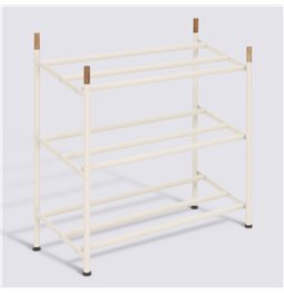 Shoe rack BEIGE CASSIE, steel/acacia wood, H53.5x54.8x22.5cm