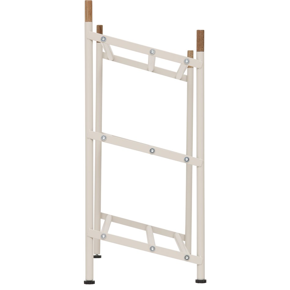 Shoe rack BEIGE CASSIE, steel/acacia wood, H53.5x54.8x22.5cm