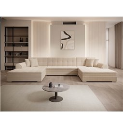 U-shaped sofa Evento Symmetrical, sleeping function, Jarell 18, corduroy, beige, H78x359x165cm