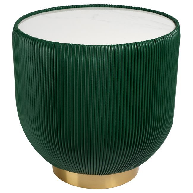 Приставной столик Jello Green, спеченный камень/металл/экокожа, D50cm H50cm