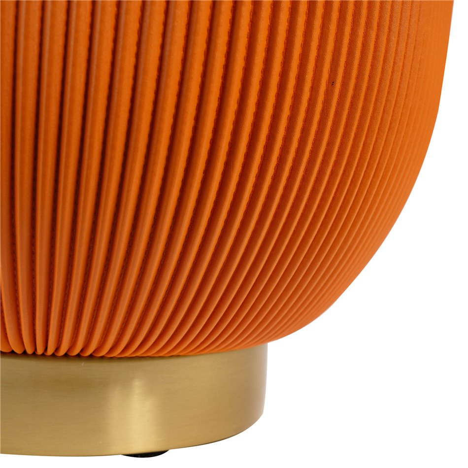 Coffee table Jallo Orange, sintered stone/iron/eco leather, D40cm H60cm