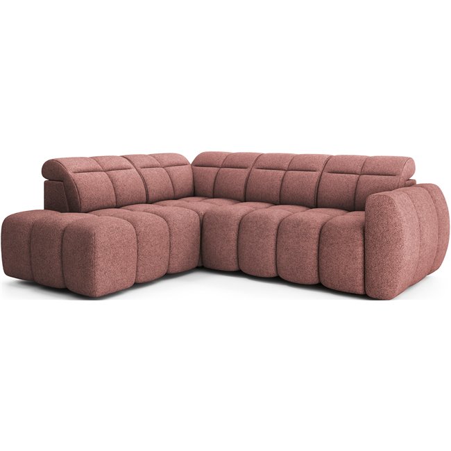 Угловой диван Elfalconn L, электрически выдвижной, Paolli 24, розовый, H107x258x208cm