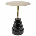Приставной столик Jarrow, черный/золотой цвет, мрамор/металл, D40cm H55cm