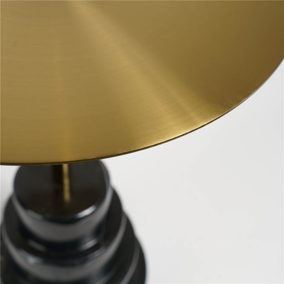 Приставной столик Jarrow, черный/золотой цвет, мрамор/металл, D40cm H55cm