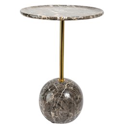 Приставной столик Jenice, мрамор/нержавеющая сталь, D40cm H55cm