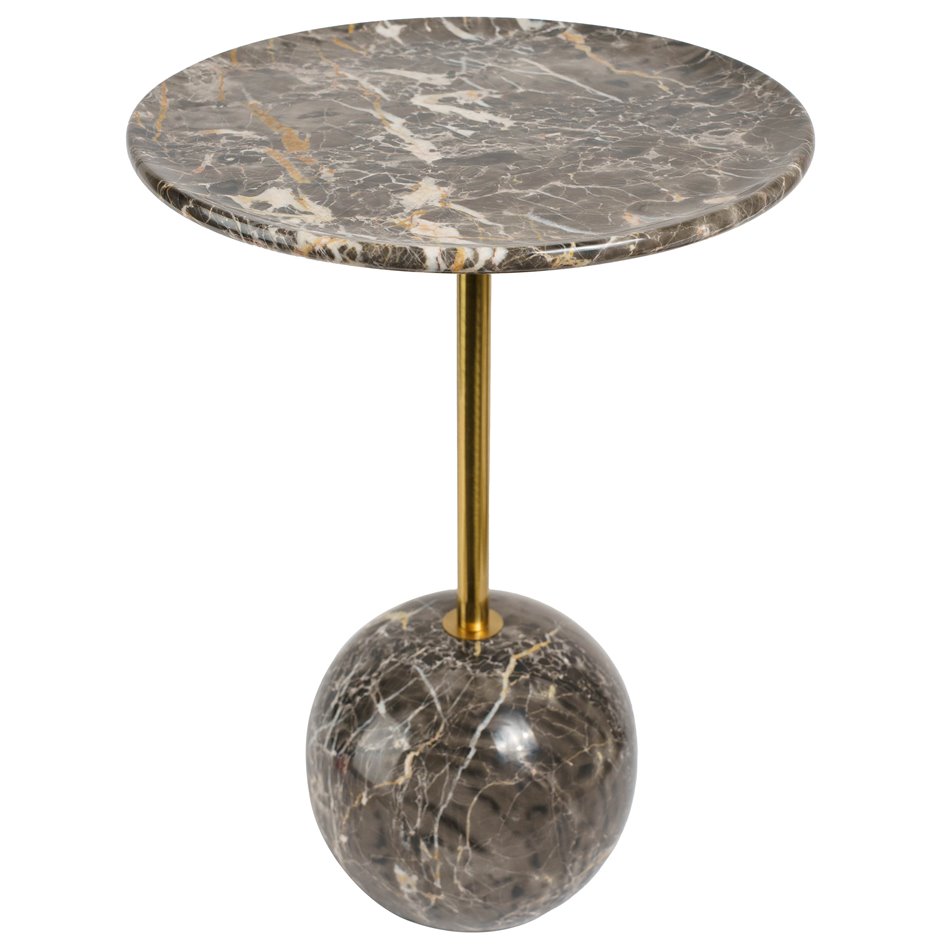 Приставной столик Jenice, мрамор/нержавеющая сталь, D40cm H55cm